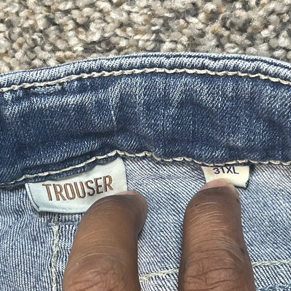 Ariat Trouser Wide Leg Jeans Women's 31XL Medium Wash Stretch Denim Frayed Hem - Picture 5 of 16